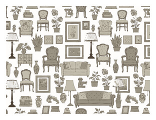 Seamless Vector Pattern for Furniture and Home Decor