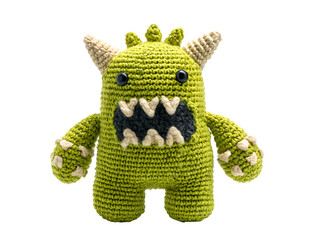 Handcrafted green monster toy