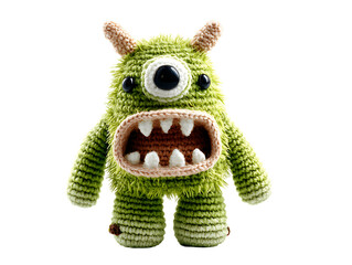 Handcrafted green monster toy