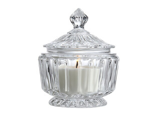 Elegant crystal candle holder with lid