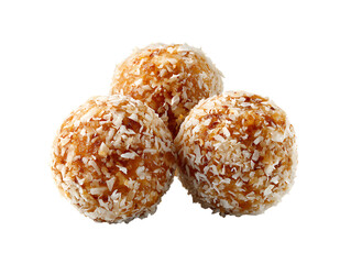 Three coconut-covered treats