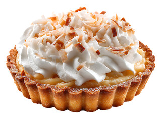 Coconut cream tart with toasted coconut topping