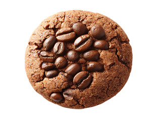 Chocolate cookie with coffee beans