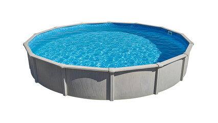 Above Ground Swimming Pool Filled with Clear Blue Water