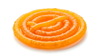 Traditional Indian Jalebi Sweet Dessert Food Isolated on White