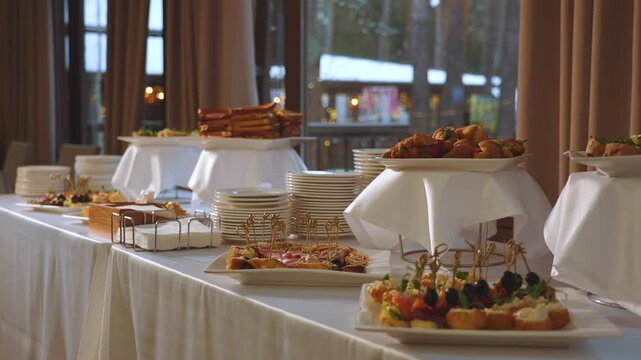 Catering, snacks, buffet food, buffet table, food catering