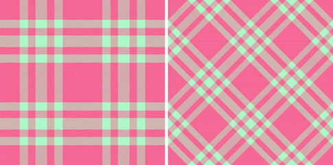 Fabric textile check of vector background tartan with a seamless texture plaid pattern. Set in rainbow colors of wide grid paper.