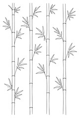 Fototapeta premium Simple Black and White Bamboo Illustration for Nature and Design
