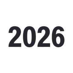 Hello 2026 Flat Vector Typography on Minimal White Background