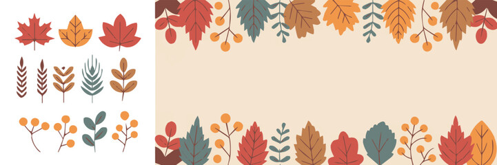 autumn leaf border vector illustration for seasonal design use © AIcon Star