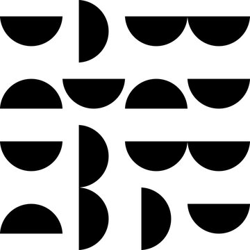 Black semicircle pattern on white background
