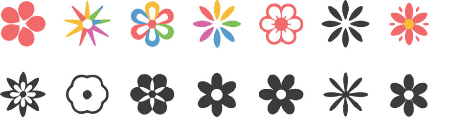 flower floral motif collection for pattern design and branding use © AIcon Star