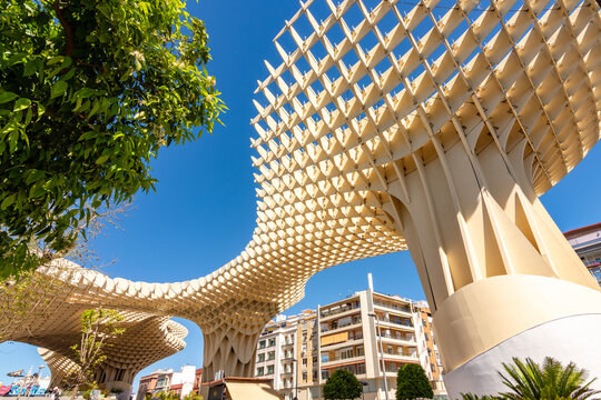 Setas de Sevilla (Mushrooms of Seville) or Metropol Parasol wood structure in Seville old quarter, Spain