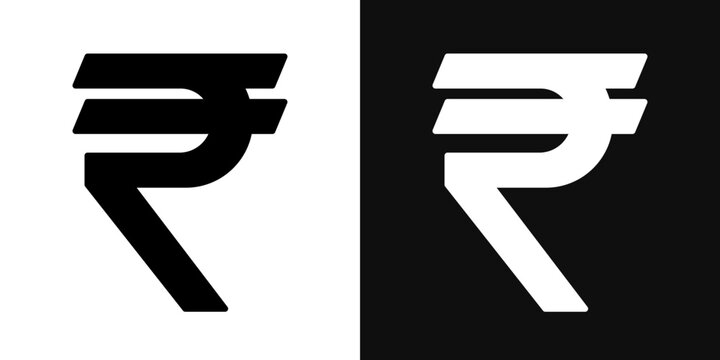 Indian rupee icons - editable stroke vector illustration