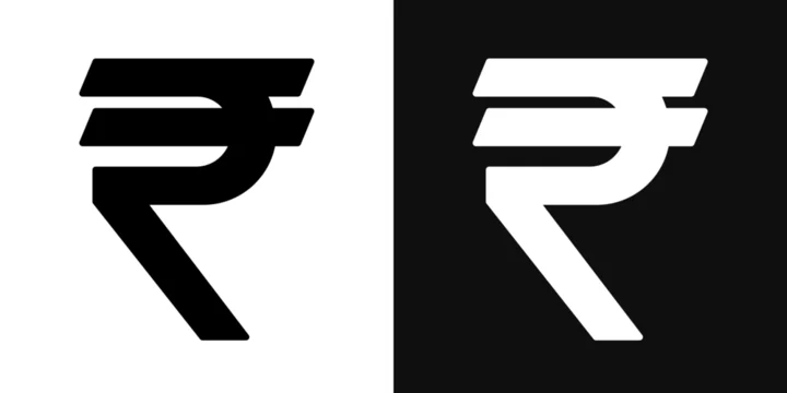 Indian rupee icons - editable stroke vector illustration