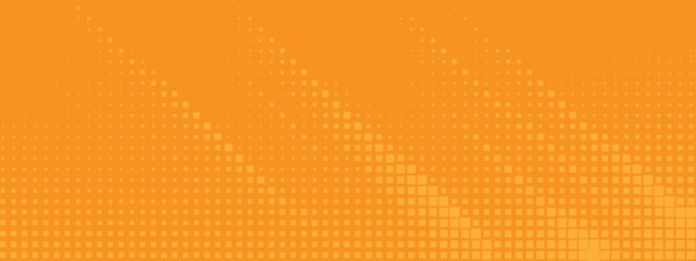 Abstract Orange Square Halftone Gradient Background Modern Digital Texture Vector Illustration