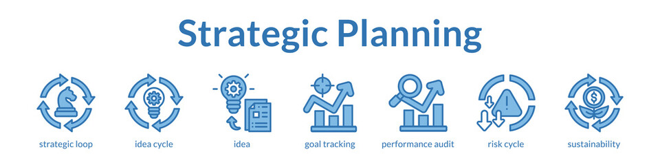Obraz premium Strategic Planning Tools for Business Innovation Goal Setting and Risk Management to Achieve Sustainable Long-Term Growth