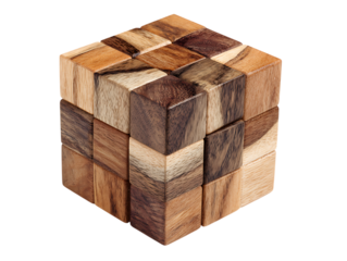 Handcrafted wooden puzzle cube