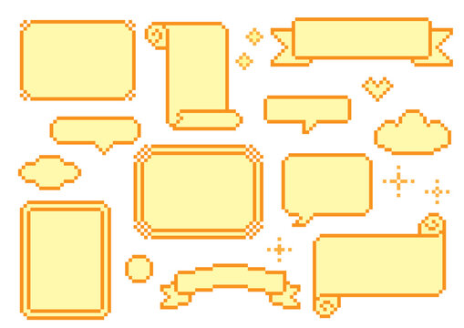 ドット絵の見出し枠・ふきだしセット