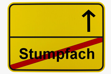 Fototapeta premium Illustration eines Ortsausgangsschildes von Stumpfach in Baden-Württemberg 