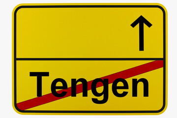Obraz premium Illustration eines Ortsausgangsschildes von Tengen in Baden-Württemberg 