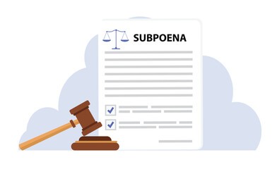 Subpoena and legal summons, vector illustration