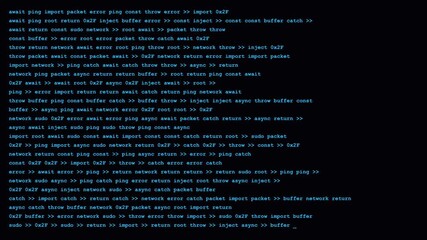 Abstract blue digital code background with scrolling programming text cyber technology data security software development futuristic computer screen interface concept - Powered by Adobe