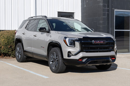 GMC Terrain AT4 AWD Small SUV display. GMC offers the Terrain with a 1.5L Turbocharged 4-Cylinder engine. MY:2026