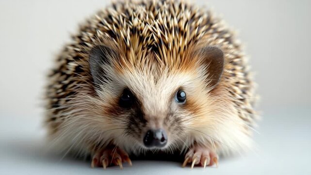 hedgehog close up on a white background