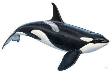 Orca Swimming in Clear Water During Daylight Hours Near Coastal Area