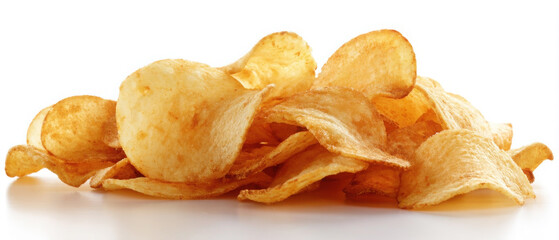 Deliciously crispy potato chips piled high, ready for snacking during a casual gathering or party