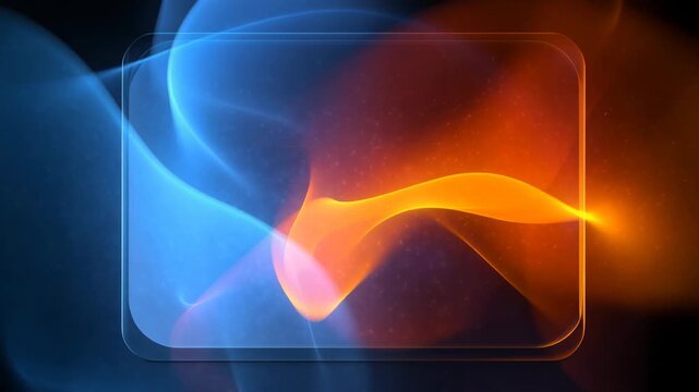 Modern business presentation background: soft, organic blue and orange light mixing and shifting in continuous motion