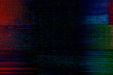 Glitch noise static television VFX. Visual video effects stripes background, CRT tv screen no signal glitch effect