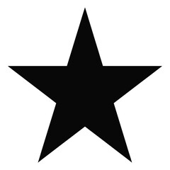 Fototapeta premium Solid black star symbol isolated on pure white background representing rating favorite achievement quality importance popularity success and celestial object