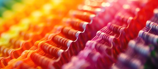 Colorful wavy clips close-up; abstract background; texture design