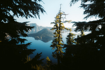 Crater Lake National Park at sunrise, Oregon, USA