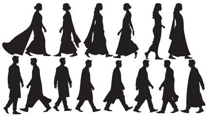 Indian Human Silhouettes on White Background Vector Fully Editable Smart Object Text Effect