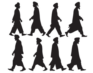 Indian Male Silhouettes on White Background Vector Fully Editable Smart Object Text Effect