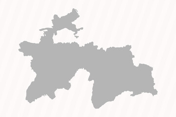 Flat Gray Tajikistan Map Banner Background