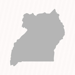 Flat Gray Uganda Map Banner Background