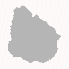 Flat Gray Uruguay Map Banner Background