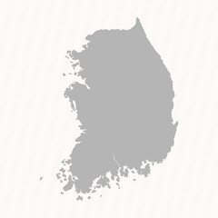 Flat Gray South Korea Map Banner Background