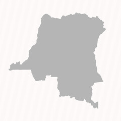Obraz premium Flat Gray Democratic Republic of the Congo Map Banner Background