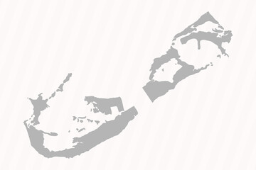 Flat Gray Bermuda Map Banner Background