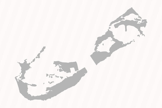 Flat Gray Bermuda Map Banner Background