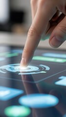 Index finger reaching toward touchscreen symbolizing modern digital interaction