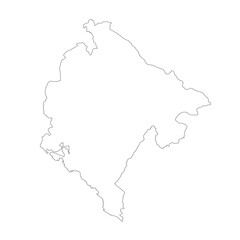 Fototapeta premium Map of Montenegro, sign silhouette. World Map Globe. Vector Illustration isolated on white background. Europe continent.