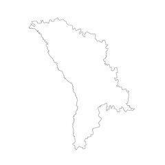 Obraz premium Map of Moldova, sign silhouette. World Map Globe. Vector Illustration isolated on white background. Europe continent.