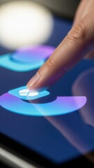 Index finger reaching to interact with modern touchscreen technology