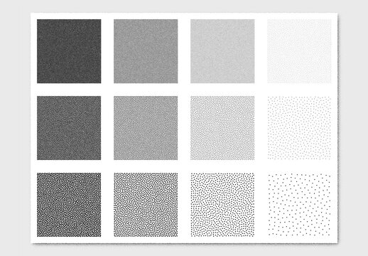 Vector collection of abstract square stipple noise texture backgrounds